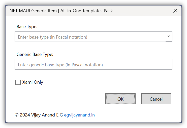 .NET MAUI Generic Item dialog - Part of All-in-One Templates Pack by Vijay Anand E G