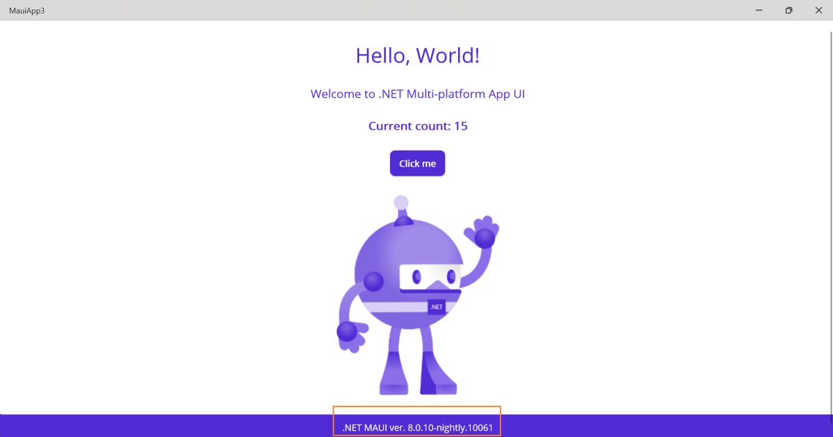 .NET MAUI App running on a Nightly Build